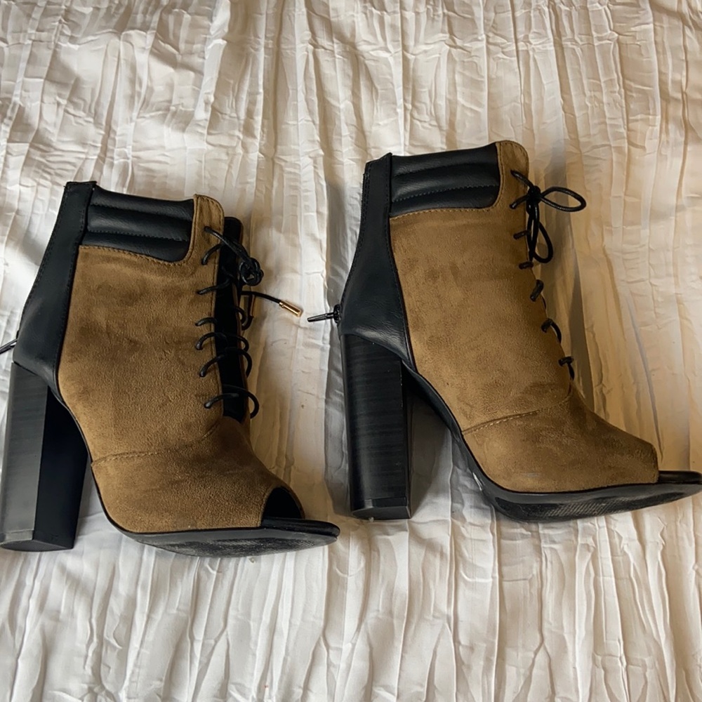 Heeled toe-open heels
